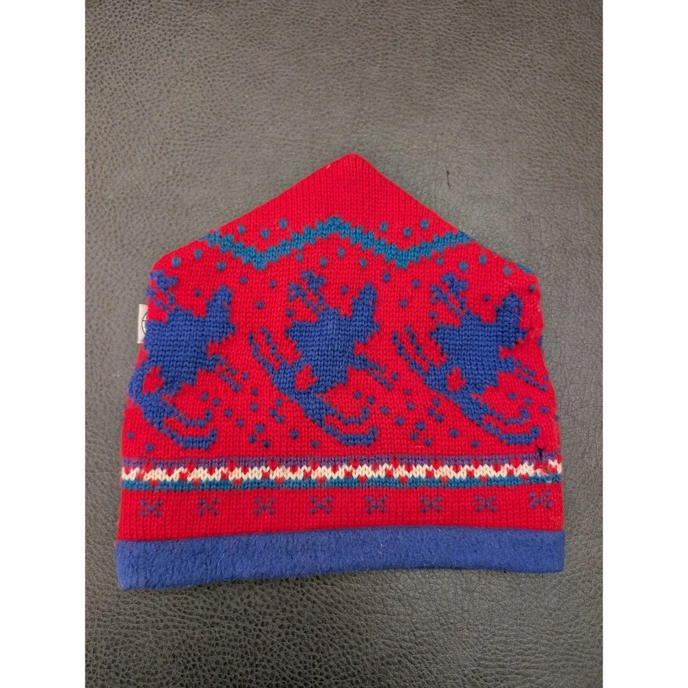 90s Vintage Igloos 100% Wool Knit Ski Beanie Hat Toboggan Snowboarding Red